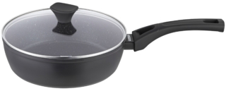 ARDESTO Deep Fry pan with lid Gemini Livorno, 24cm, aluminium, black