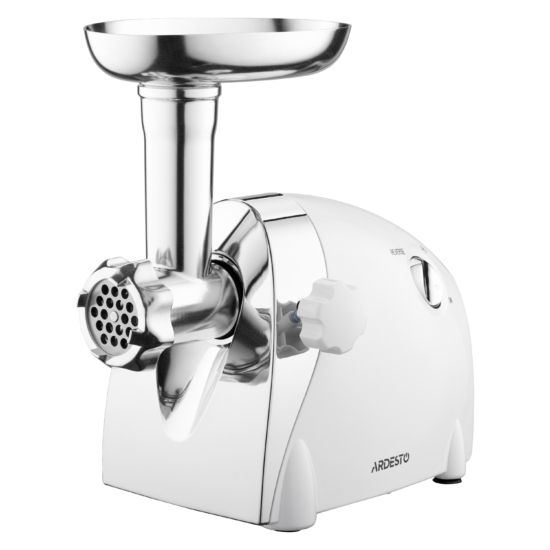 ARDESTO Meat grinder, 2000W, prod.-1.9kg/min, 3 cutting plates+for sausag.plates, 3 vegetable slicer, plastik, black-silver