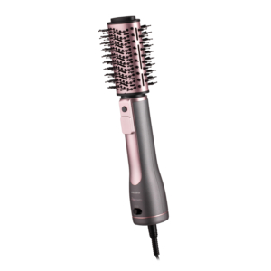 ARDESTO Фен-щітка Brush Pink Touch, 1200Вт, 2 швидкості, 2 темп. режими, LED-дисплей, функція іонізації , 4 насадки, сірий+ рожевий