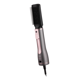 ARDESTO Фен-щітка Brush Pink Touch, 1200Вт, 2 швидкості, 2 темп. режими, LED-дисплей, функція іонізації , 4 насадки, сірий+ рожевий