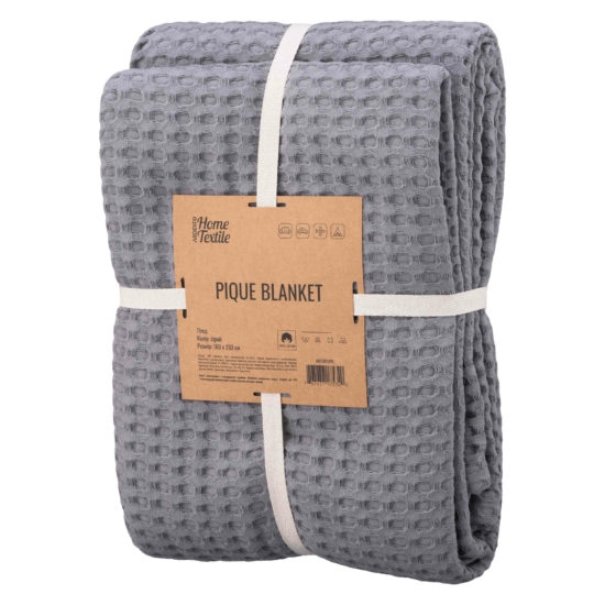 ARDESTO Pique blanket 160х230cm, 100% cotton, grey