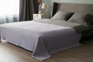 ARDESTO Pique blanket 160х230cm, 100% cotton, light grey