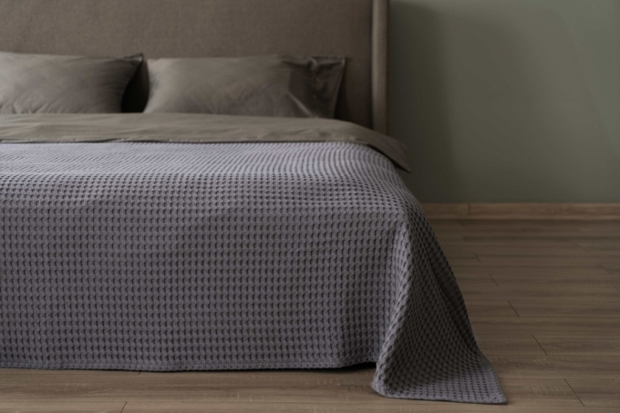 ARDESTO Pique blanket 160х230cm, 100% cotton, grey