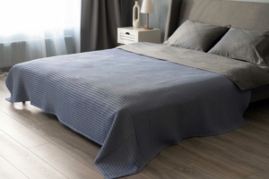 ARDESTO Pique blanket 220x230cm, 100% cotton, light blue