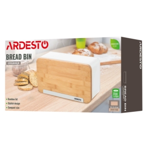 ARDESTO Хлебница Midori 33х13х18см, металл, бамбук, белый