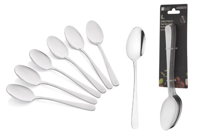 ARDESTO Tablespoons set Black Mars Zenith , 6pcs, stainless steel