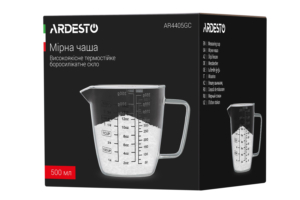 ARDESTO measuring cup, 0.5l, borosilicate glass, transparent