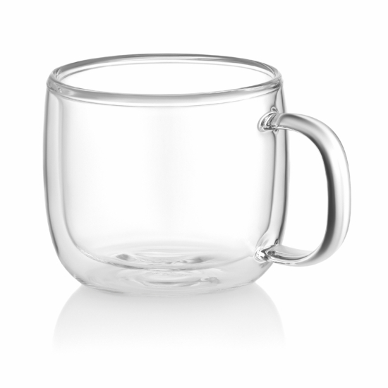 ARDESTO Double wall mug set with handle, 450ml, 2pcs, borosilicate glass, transparent