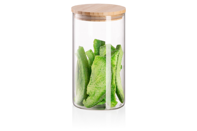 ARDESTO Jar Midori, 760ml, glass, bamboo, round, transparent