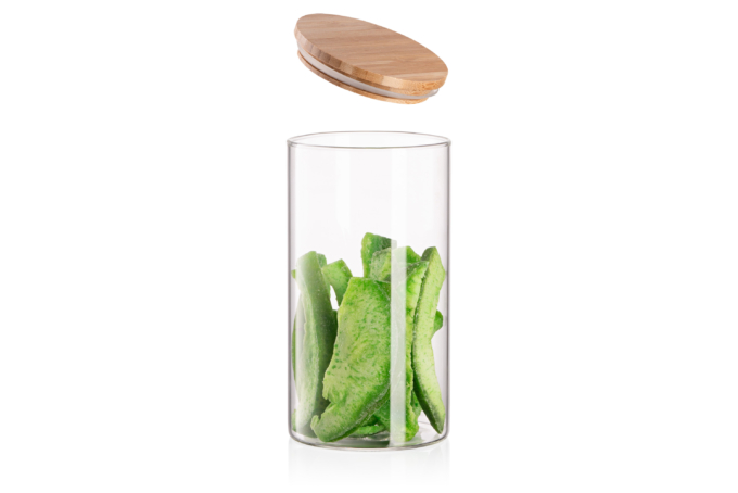 ARDESTO Jar Midori, 760ml, glass, bamboo, round, transparent