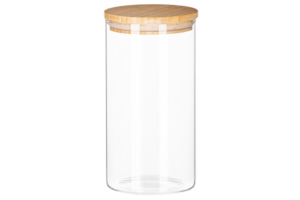 ARDESTO Jar Midori, 760ml, glass, bamboo, round, transparent