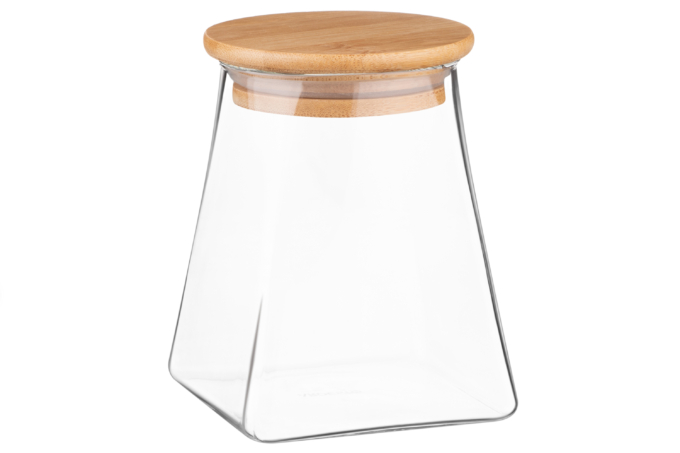 ARDESTO Jar Midori, 510ml, glass, bamboo, cone, transparent