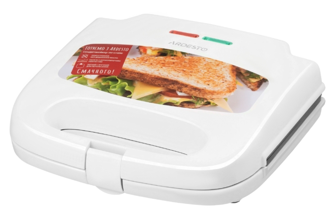 ARDESTO sandwich maker SM-H100W, 700W, 1 plate-sandwich, device body-plastic, white