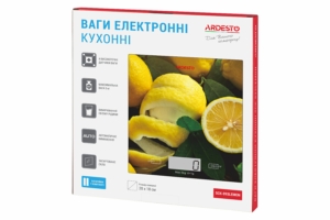 ARDESTO Весы кухонные Lemon, 5кг, AAAx2 в компл, стекло, многоцветный