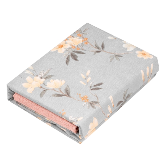 ARDESTO Bedding set 1.5 Gloria, sateen, duvet cover160x220cm, bed sheet 160x220cm, pillowcases (2) 50x70cm, 100% cotton, flowers pink