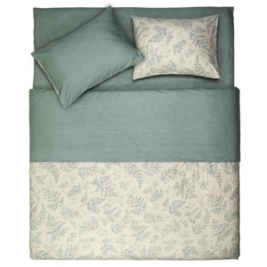 ARDESTO Bedding set 1.5 Gloria, sateen, duvet cover160x220cm, bed sheet 160x220cm, pillowcases (2) 50x70cm, 100% cotton, fern green