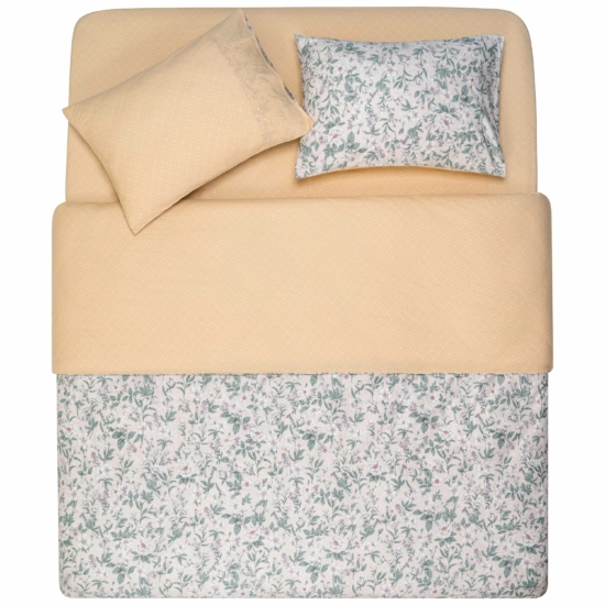 ARDESTO Bedding set 1.5 Gloria, sateen, duvet cover160x220cm, bed sheet 160x220cm, pillowcases (2) 50x70cm, 100% cotton, flowers уellow