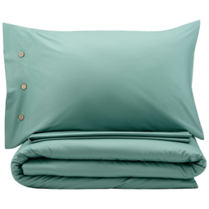 ARDESTO Bedding set 1.5 Mix&Match, sateen, duvet cover 160x220cm, bed sheet 180x240cm, pillowcases (2) 50x70cm, 100% cotton, green