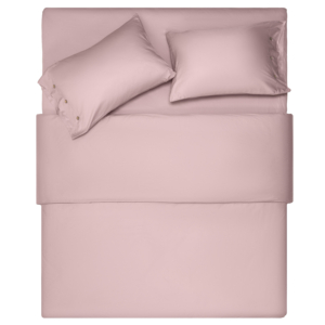 ARDESTO Bedding set 1.5 Mix&Match, sateen, duvet cover 160x220cm, bed sheet 180x240cm, pillowcases (2) 50x70cm, 100% cotton, light pink