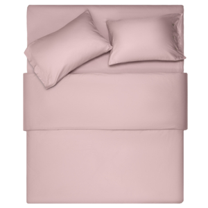 ARDESTO Bedding set 1.5 Mix&Match, sateen, duvet cover 160x220cm, bed sheet 180x240cm, pillowcases (2) 50x70cm, 100% cotton, light pink