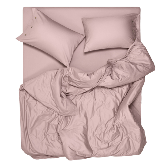 ARDESTO Bedding set 1.5 Mix&Match, sateen, duvet cover 160x220cm, bed sheet 180x240cm, pillowcases (2) 50x70cm, 100% cotton, light pink