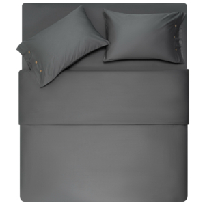 ARDESTO Bedding set 1.5 Mix&Match, sateen, duvet cover 160x220cm, bed sheet 180x240cm, pillowcases (2) 50x70cm, 100% cotton, gray