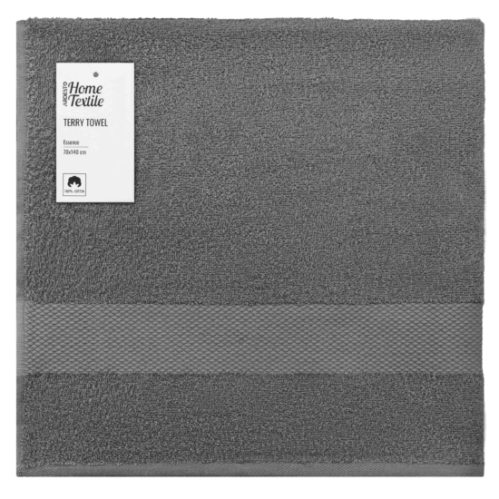 ARDESTO Terry towel Essence 70х140cm, 100% cotton, dark grey