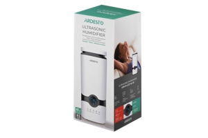 ARDESTO Humidifier ultrasonic, 40m2, 4L, 300ml/h, electr. control, remote control, up. bay of water, white