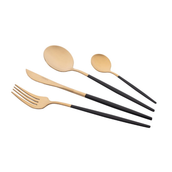 ARDESTO Cutlery set Gemini Lecco, 4pcs, stainless steel, golden-black