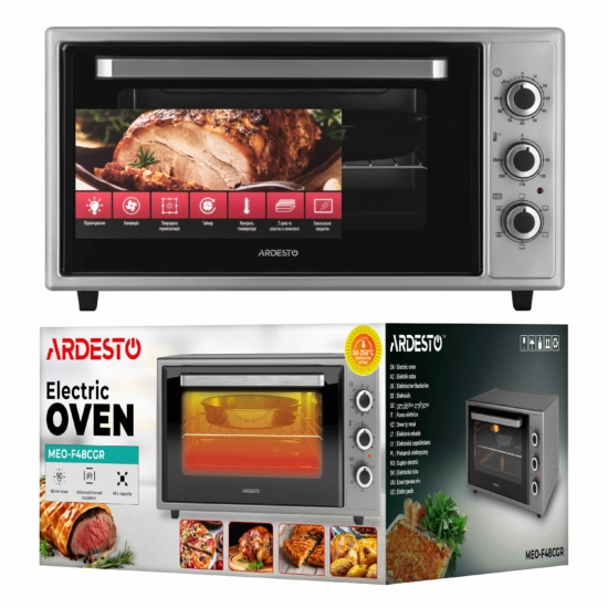 ARDESTO Electric oven, 48L, 1600W, mech., convection, grey