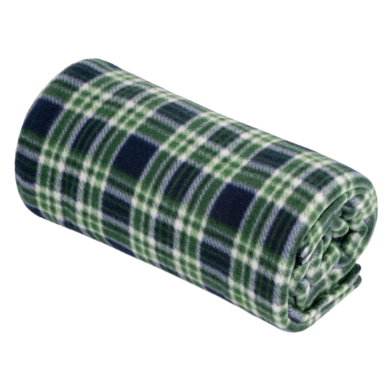 ARDESTO Fleece blanket 130x160cm, 100% polyester, check, green