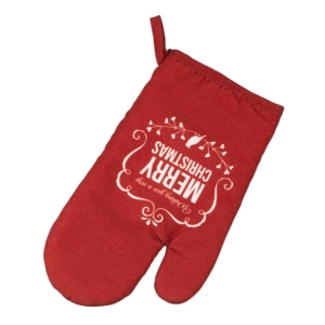 ARDESTO Potholders set for kitchen Happy Holidays 17х28cm, 20х20cm, 90% polyester, 10% cotton, red