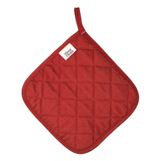 ARDESTO Potholders set for kitchen Happy Holidays 17х28cm, 20х20cm, 90% polyester, 10% cotton, red