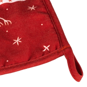 ARDESTO Potholders set for kitchen Happy Holidays 17х28cm, 20х20cm, 90% polyester, 10% cotton, red