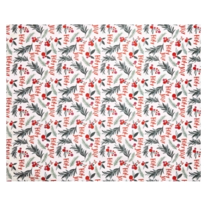 ARDESTO Tablecloth Happy Holidays 120х140cm, 90% polyester, 10% cotton, white holly