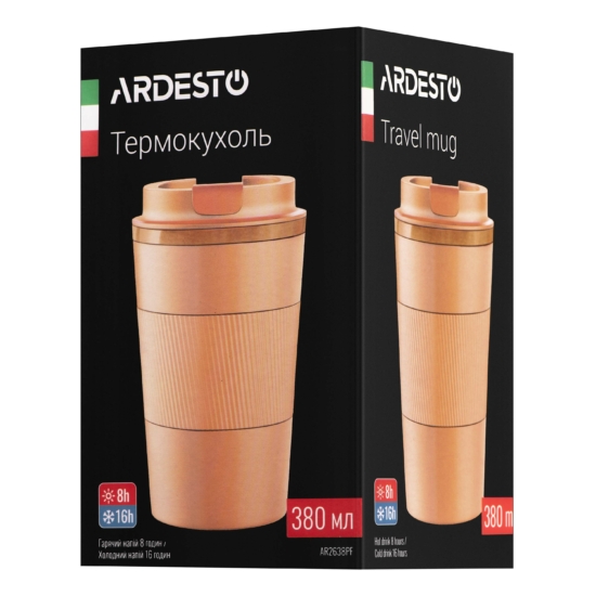 ARDESTO Travel mug Urban Peach Fuzz 380ml, stainless steel