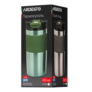 ARDESTO Travel mug Comfort 450ml, stainless steel, green