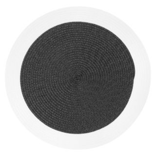 ARDESTO Serving mat, 30х45cm, PP, oval, black-white