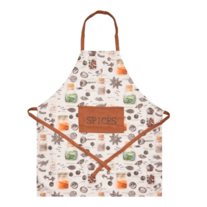 ARDESTO Apron Spice 68х80cm, 90% polyester, 10% cotton, white-brown