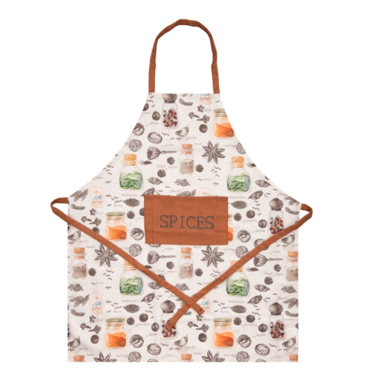 ARDESTO Apron Spice 68х80cm, 90% polyester, 10% cotton, white-brown