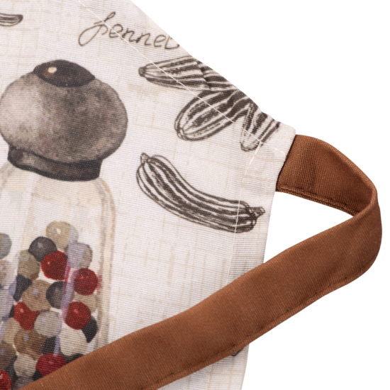 ARDESTO Apron Spice 68х80cm, 90% polyester, 10% cotton, white-brown