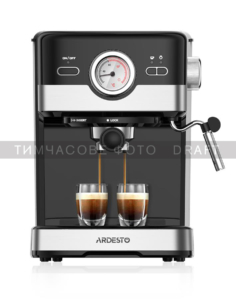 ARDESTO coffee maker carob 1.5l, ground, hand capuchino maker, black-silver