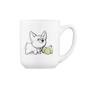 ARDESTO Mug Corgi, 380ml, ceramic, white-gray