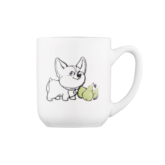 ARDESTO Mug Corgi, 380ml, ceramic, white-gray