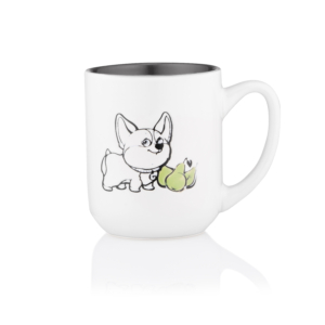 ARDESTO Mug Corgi, 380ml, ceramic, white-gray