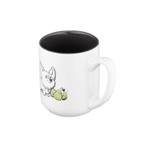 ARDESTO Mug Corgi, 380ml, ceramic, white-gray