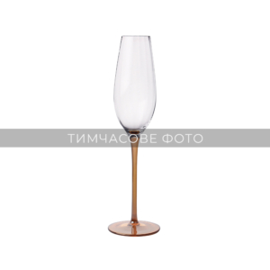 ARDESTO Champagne glasses set Black Mars Amber 210ml, 2pcs, glass, transparent-golden