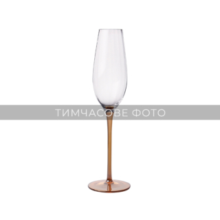 ARDESTO Champagne glasses set Black Mars Amber 210ml, 2pcs, glass, transparent-golden