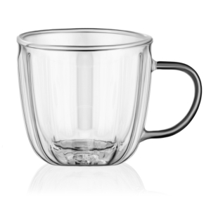 ARDESTO Double wall mug set with handles 350ml, 2pcs, borosilicate glass, transparent