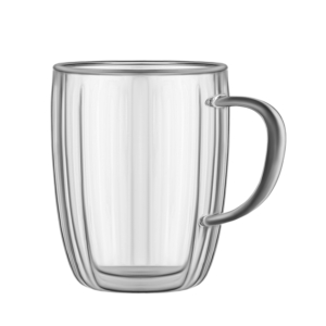 ARDESTO Double wall mug set with handles 450ml, 2pcs, borosilicate glass, transparent